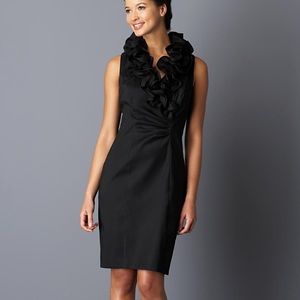 XScape Petite Black Ruffled Cocktail Dress